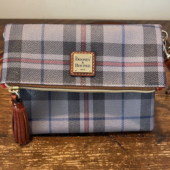 Dooney & Bourke Bags Dooney Bourke Plaid Foldover Zip Crossbody